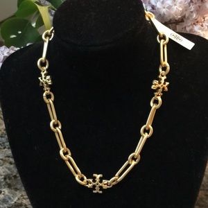 🆕 AUTHENTIC TORY BURCH ROXANNE CHAIN SHORT NECKLACE NWT & POUCH! 🆕